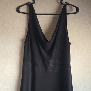 Black Sleeveless Cowl Neck Dress